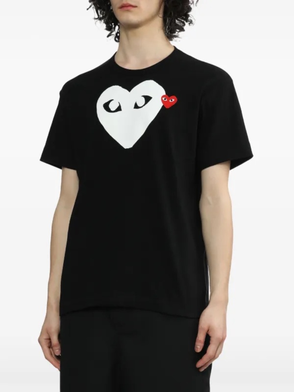 Comme Des Garçons Play heart-print logo-patch T-shirt Sz med